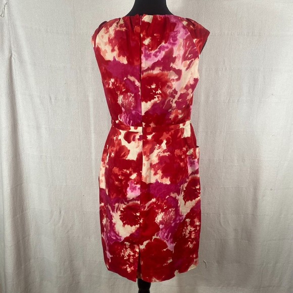 Adrianna Papell Red & Pink Sheath Dress Size 10 - Picture 9 of 16